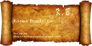 Kozma Bogáta névjegykártya
