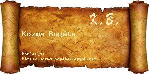 Kozma Bogáta névjegykártya